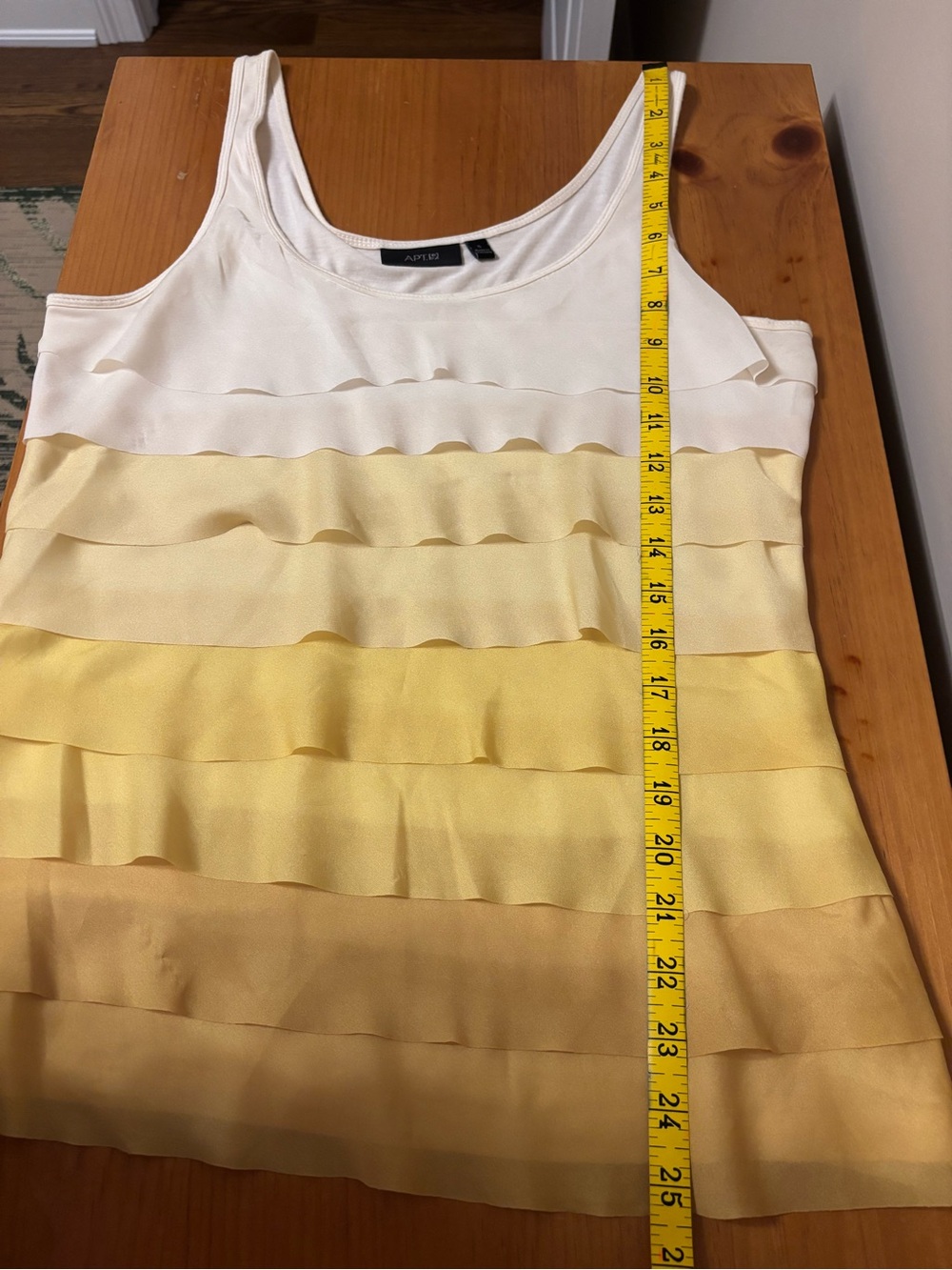 Cream and Yellow Layered Ruffle Tank - Picture 8 of 8